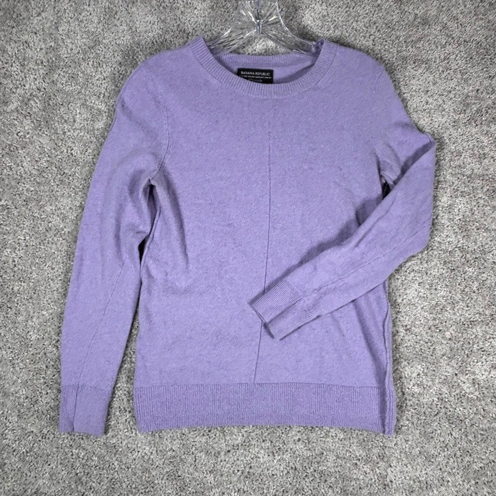 Banana Republic Purple Italian Superloft Merino Wool‎ Blend Crew Neck Sweater Sm